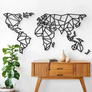 Planisferio Geométrico 40 X 80 Cms. Durolac Negro 3mm.