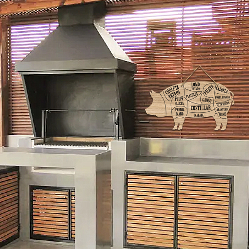 Cerdo Quincho madera grabada. ancho 40 x 25 cms. - Imagen 3