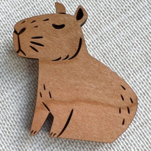 Capibara Cuadro 40x30 Cms. Grabado Láser Sobre Madera